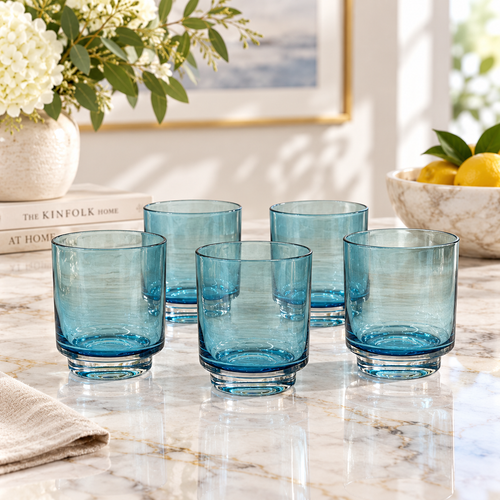 Ocean Blue Beverage & Juice Glasses Set of 6 (240 ML)