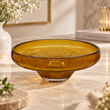 Modern Warm Amber Glass Centerpiece Bowl