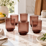 Elegant Smoky Rose Glass Set 6 Piece (240 ML)