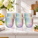 Elegant Prism Diamond Cut Glasses Set 6 Piece (250 ML)