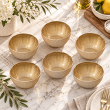 Modern Satin Gold Vertical Bowl Set 6 Piece