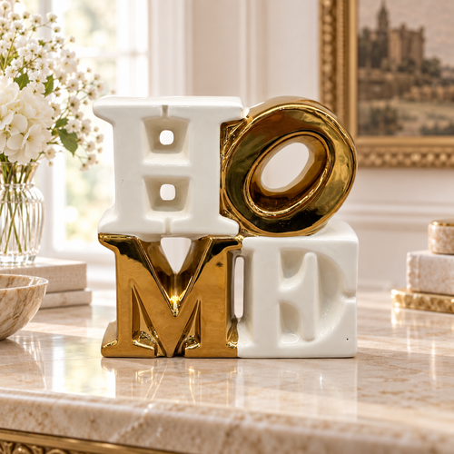Block HOME Ceramic Tabletop Sculpture