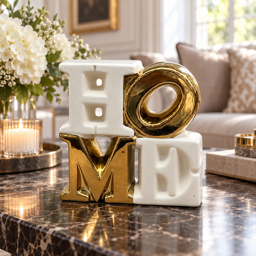 Block HOME Ceramic Tabletop Sculpture