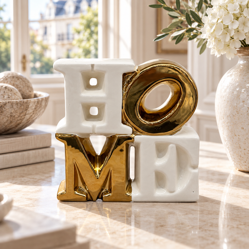 Block HOME Ceramic Tabletop Sculpture
