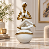 Modern Meditating Yoga Figure Sculpture