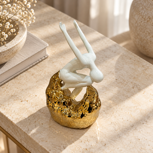 Elegant Diver Figurine in Ivory & Gold