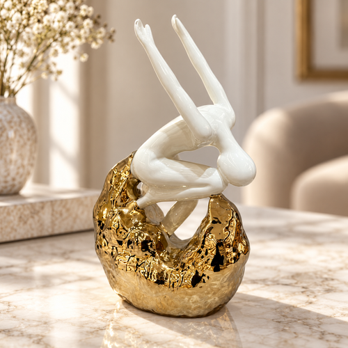 Elegant Diver Figurine in Ivory & Gold