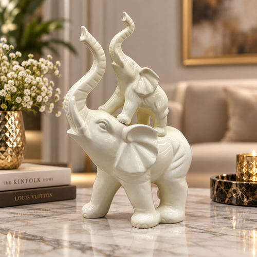 Royal Elephant Mother & Calf Sculpture