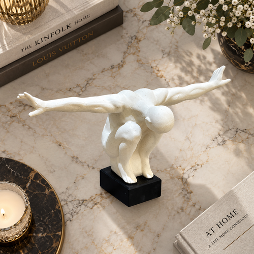 Modernist Crouching Diver Sculpture