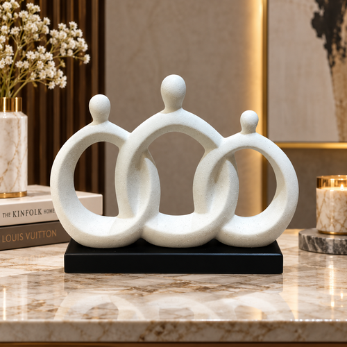 Elegant Modernist Family of Three Sculpture