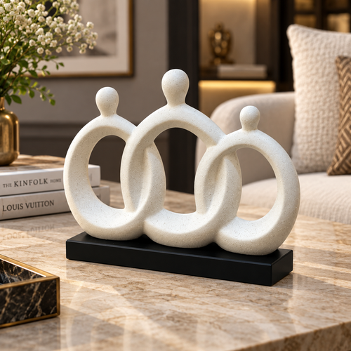 Elegant Modernist Family of Three Sculpture