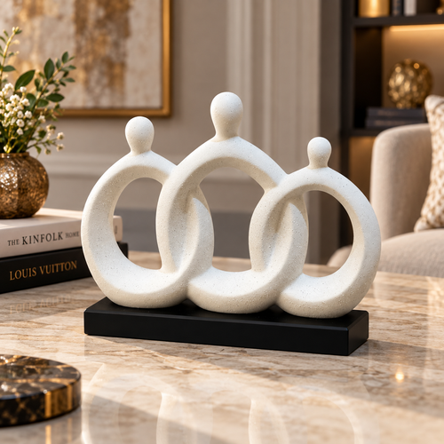 Elegant Modernist Family of Three Sculpture