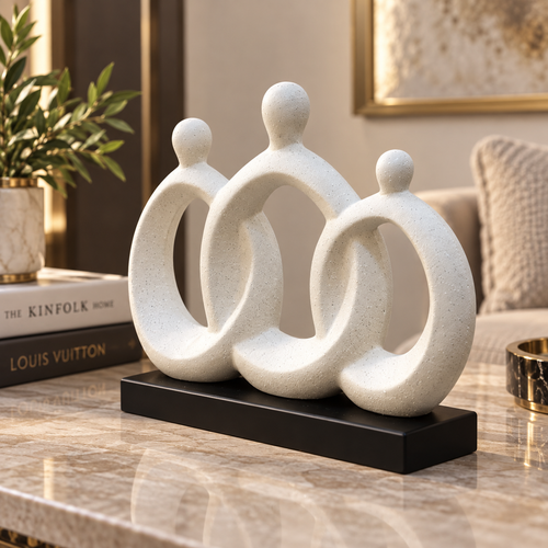Elegant Modernist Family of Three Sculpture