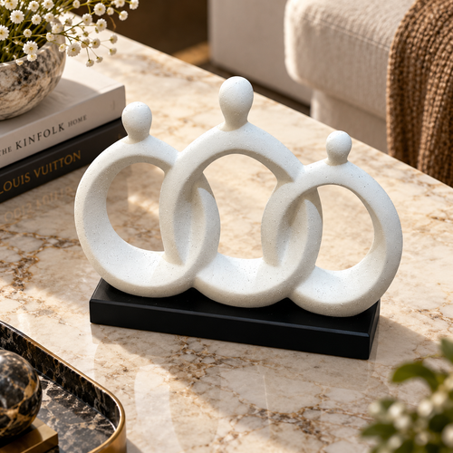 Elegant Modernist Family of Three Sculpture