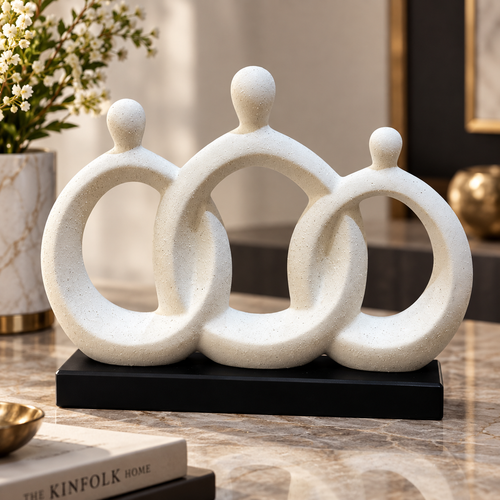 Elegant Modernist Family of Three Sculpture