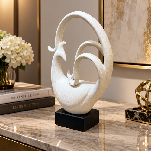 Speckled Stylized Cockerel Bird Statue
