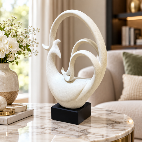 Speckled Stylized Cockerel Bird Statue