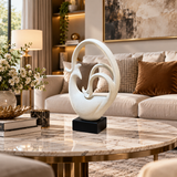Speckled Stylized Cockerel Bird Statue