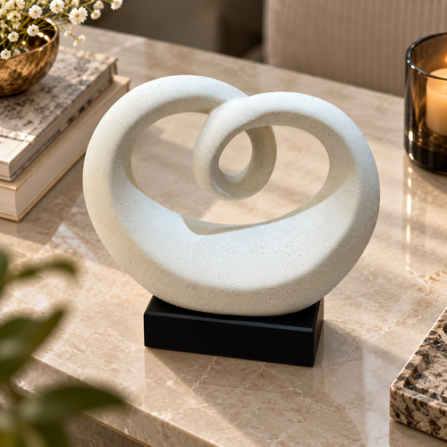 Modern Speckled Heart Loop Statue