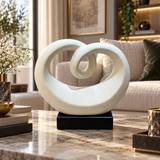 Modern Speckled Heart Loop Statue