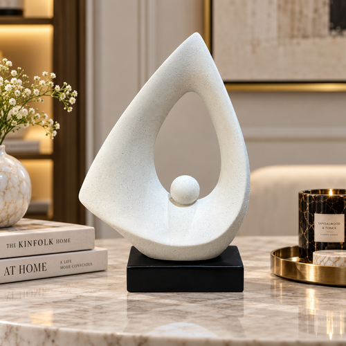 Modernist Sail & Pearl Abstract Sculpture