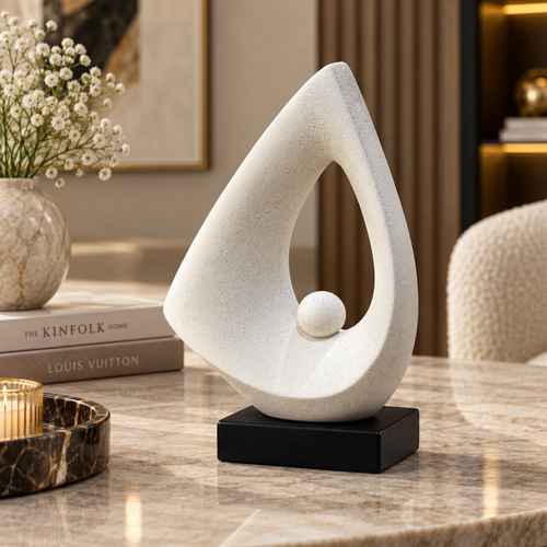 Modernist Sail & Pearl Abstract Sculpture