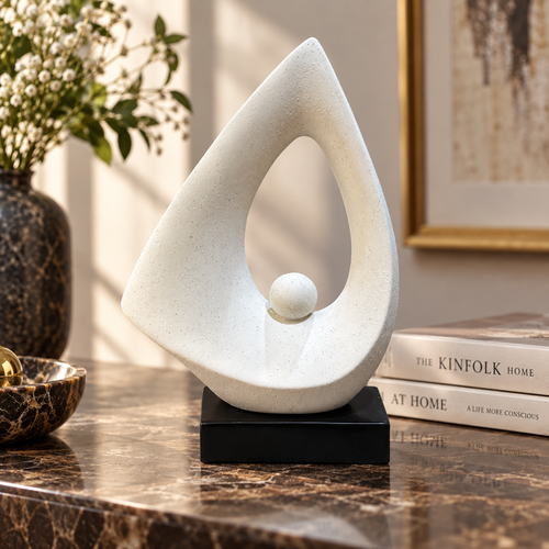 Modernist Sail & Pearl Abstract Sculpture
