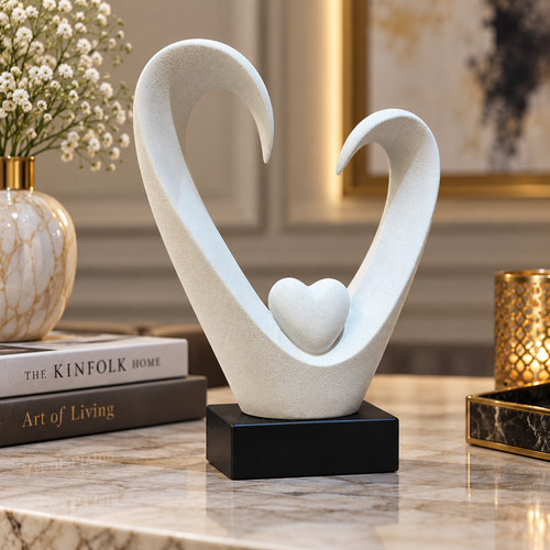 Modernist Cradled Heart Abstract Sculpture