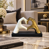 Modernist Heart Hands Sculpture