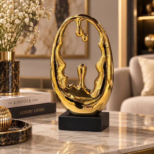 Luxury Gold Abstract Loop Sculpture