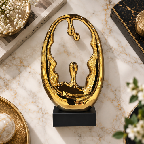 Luxury Gold Abstract Loop Sculpture