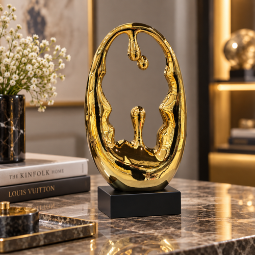 Luxury Gold Abstract Loop Sculpture