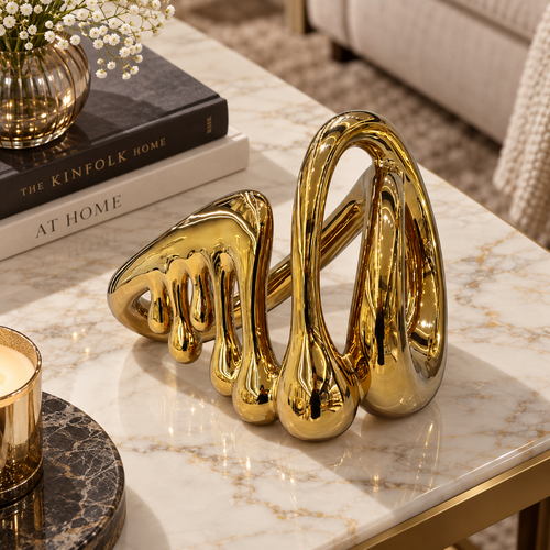 Luxury Gold Liquid Drip Sculpture