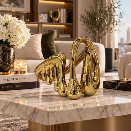 Luxury Gold Liquid Drip Sculpture