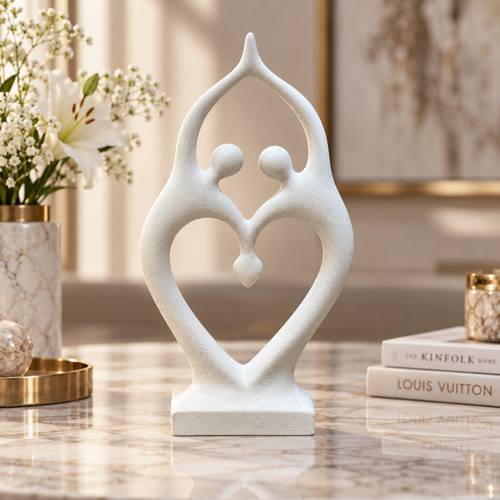 Modernist Dancing Couple Heart Sculpture