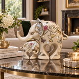 Nurturing Mother & Baby Elephant Figurine