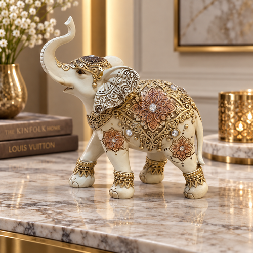 Luxury Antique Gold Royal Elephant Statue