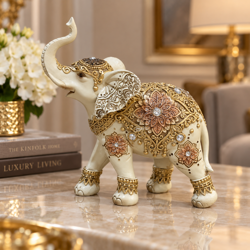 Luxury Antique Gold Royal Elephant Statue