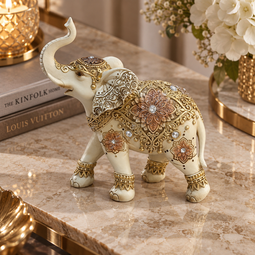 Luxury Antique Gold Royal Elephant Statue