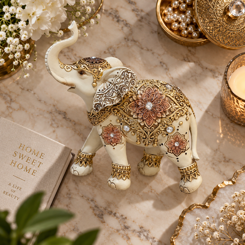 Luxury Antique Gold Royal Elephant Statue