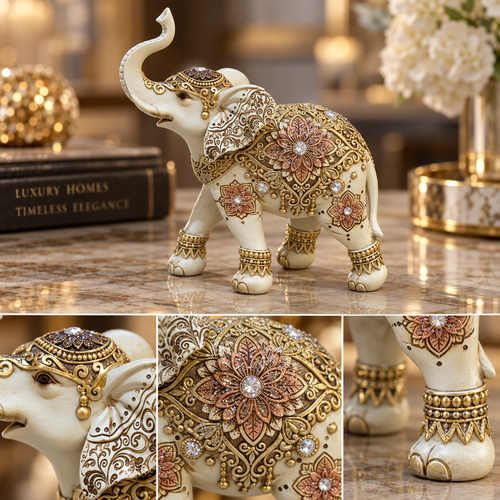 Luxury Antique Gold Royal Elephant Statue