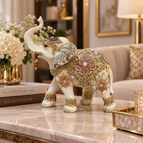 Luxury Antique Gold Royal Elephant Statue