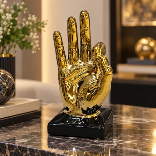 Luxury Three-Finger Hand Gesture Sculpture