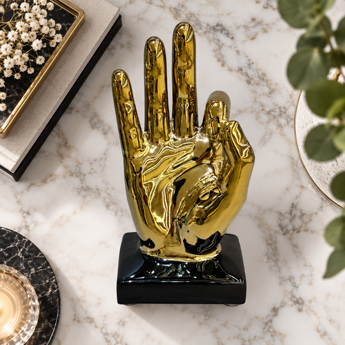 Luxury Three-Finger Hand Gesture Sculpture