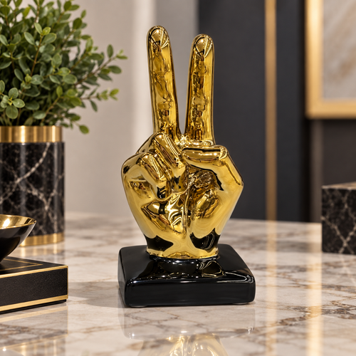 Modernist Peace & Victory Hand Gesture Sculpture