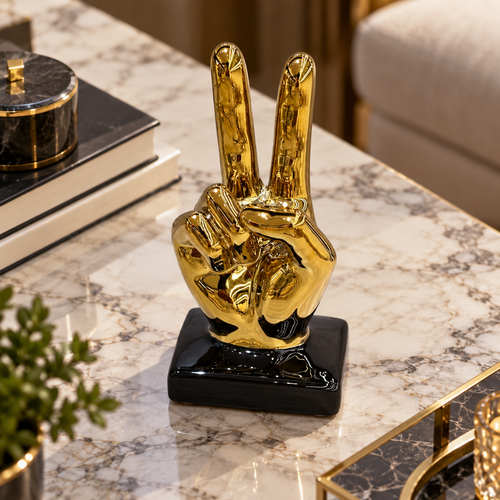 Modernist Peace & Victory Hand Gesture Sculpture