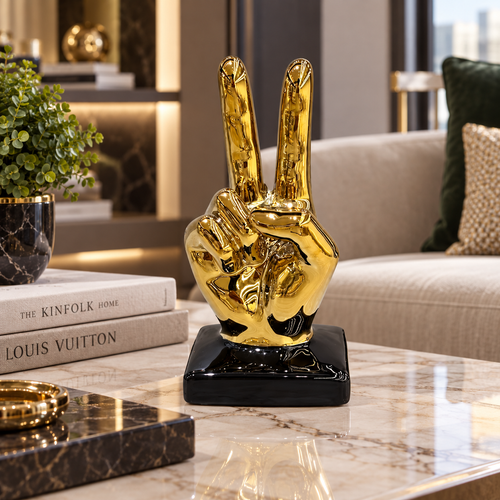 Modernist Peace & Victory Hand Gesture Sculpture