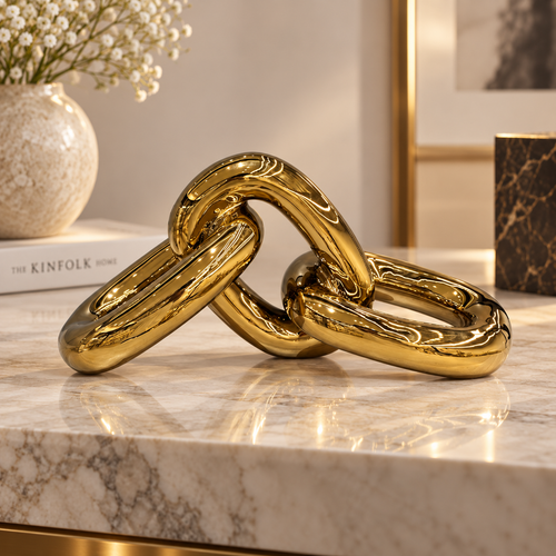 Modernist Horizontal Interlocking Chain Link Sculpture