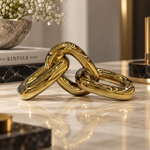Modernist Horizontal Interlocking Chain Link Sculpture
