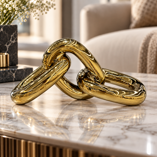 Modernist Horizontal Interlocking Chain Link Sculpture